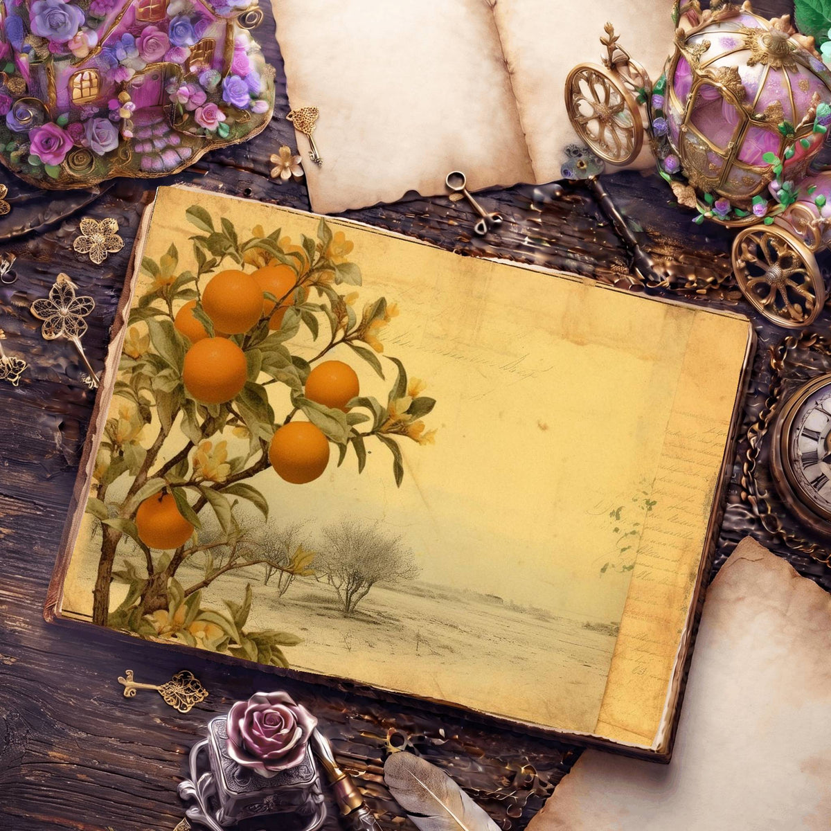 Citrus Fruit Digital Papers