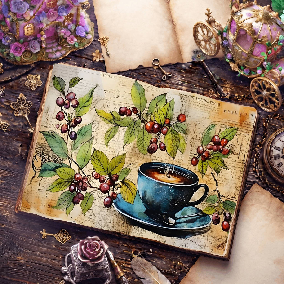 Coffee Cups Digital Papers