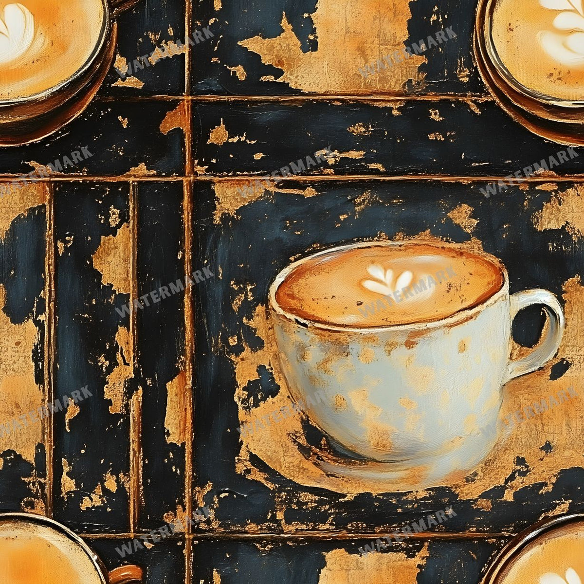 Coffee seamless pattern digital paper, repeating design 12
