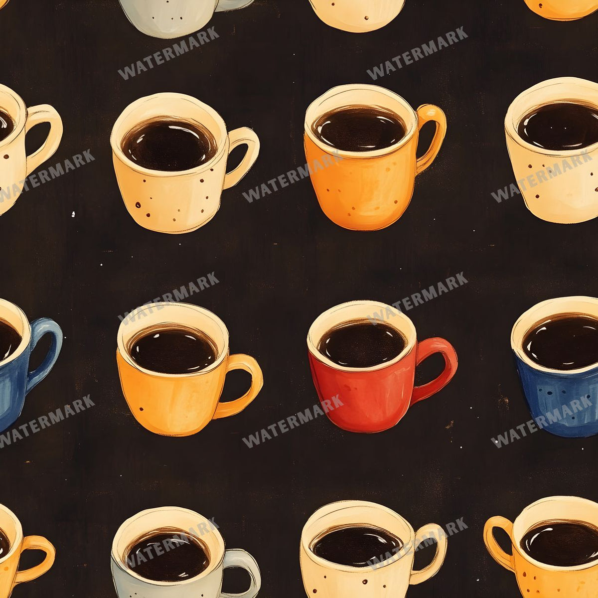 Coffee seamless pattern digital paper, repeating design 12
