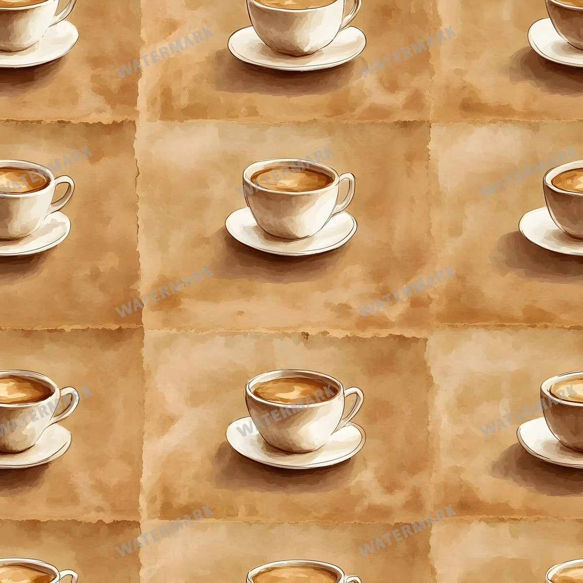 Coffee seamless pattern digital paper, repeating design 12