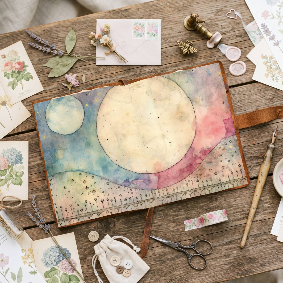 Colourful Pastel Celestial Digital Papers