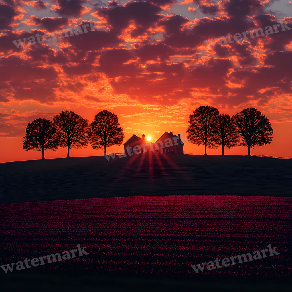Countryside Silhouette Backdrop Images