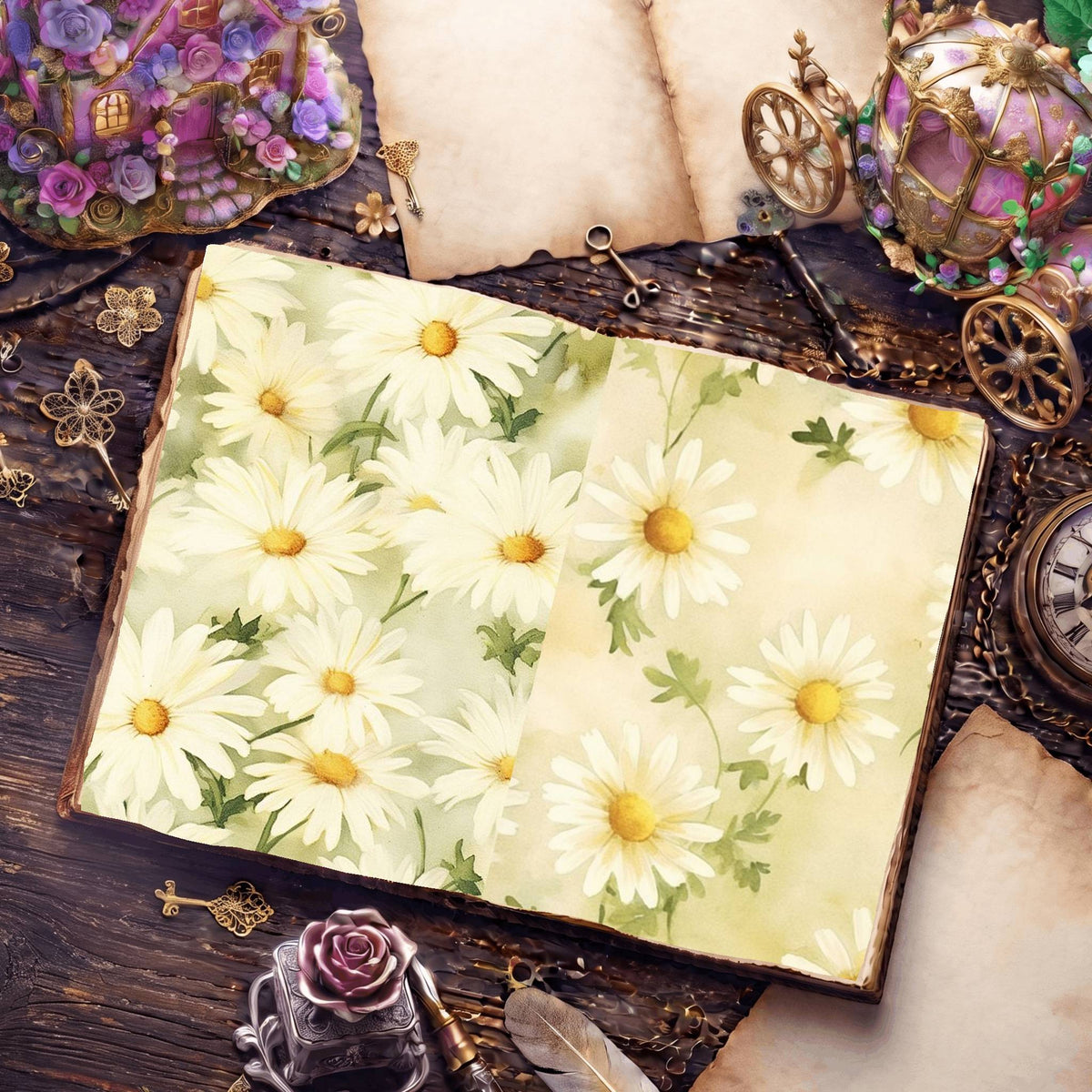 Daisies Digital Papers