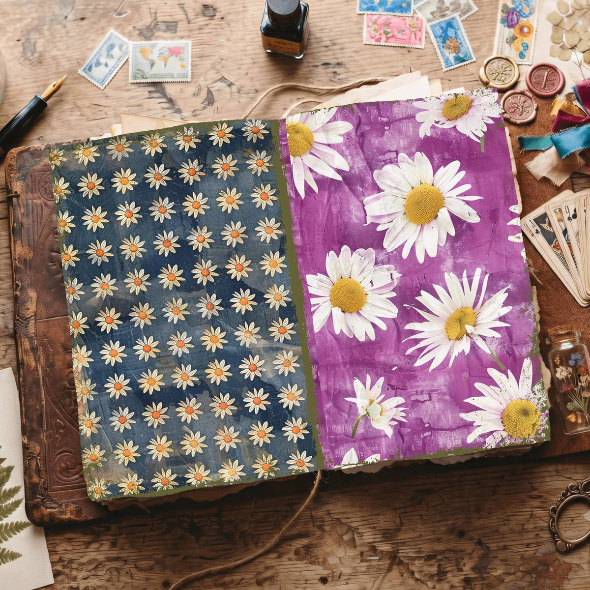 Daisy Flowers Digital Papers