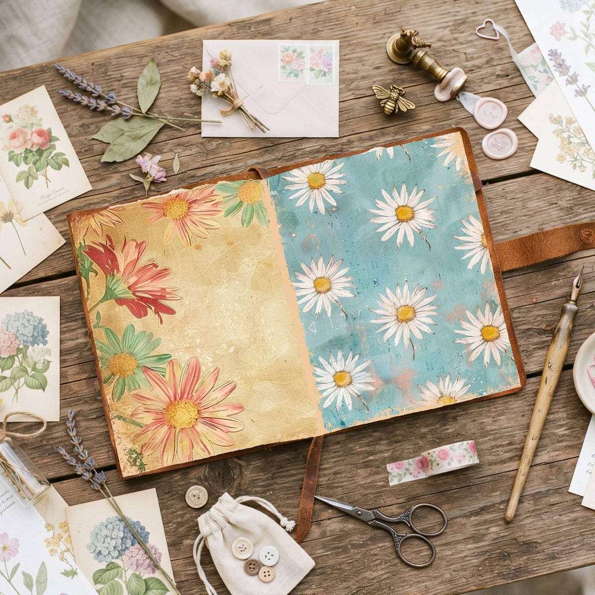 Daisy Flowers Digital Papers