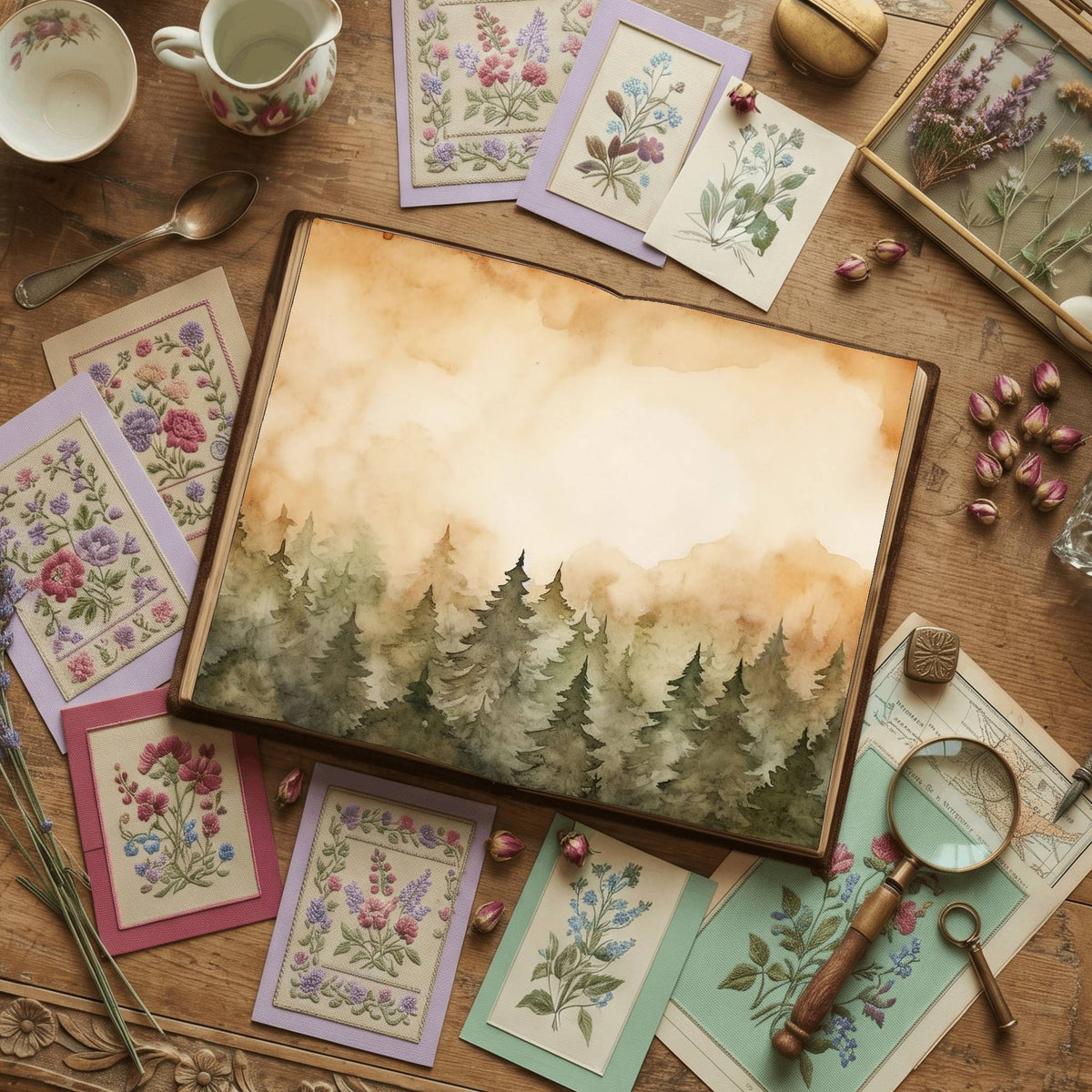 Evergreen Forest Digital Papers