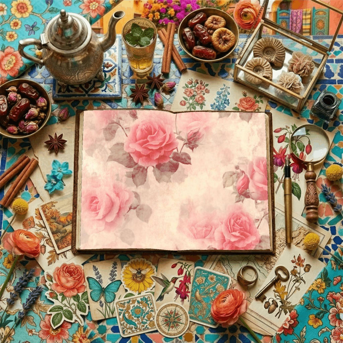 Faded Pink Rose Digital Papers