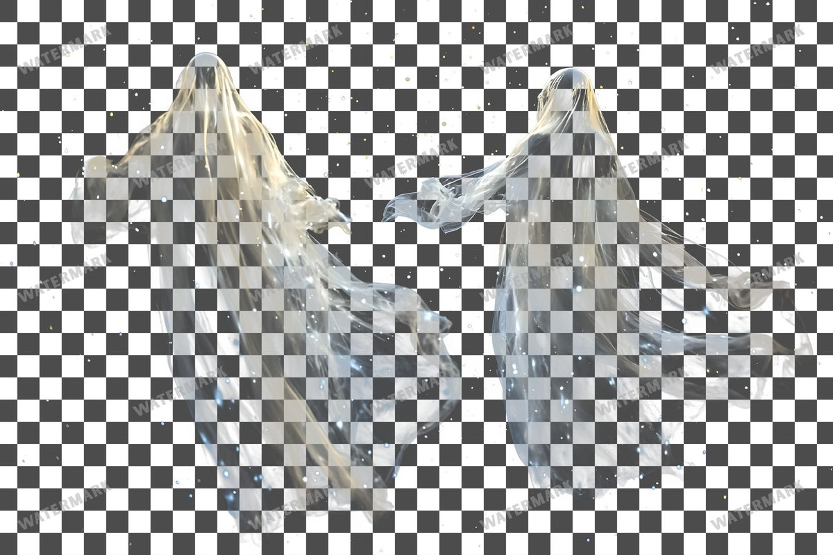 Floating Ghosts Transparent Overlay Pngs