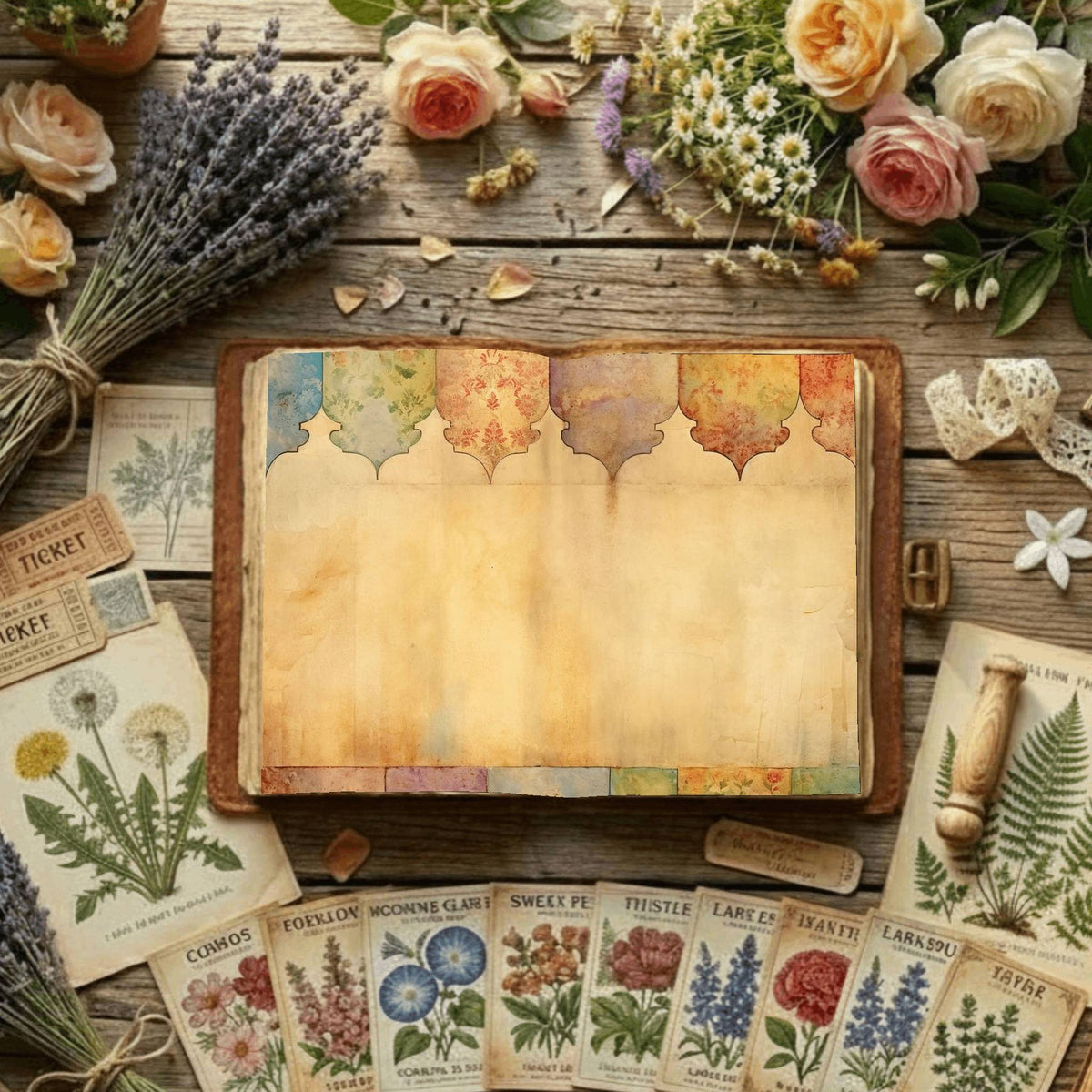 Floral Arches Digital Papers