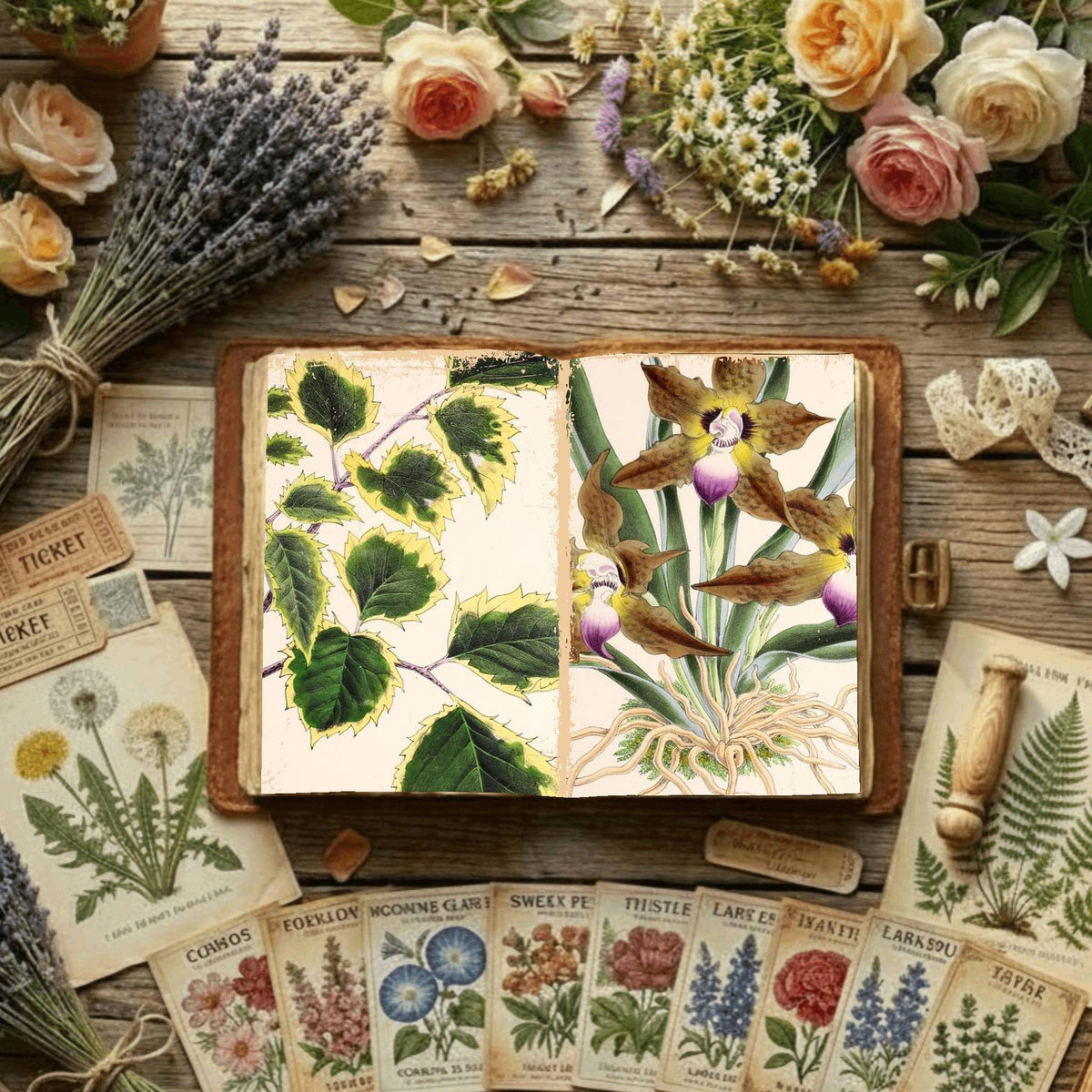Floral Illustrations Digital Papers