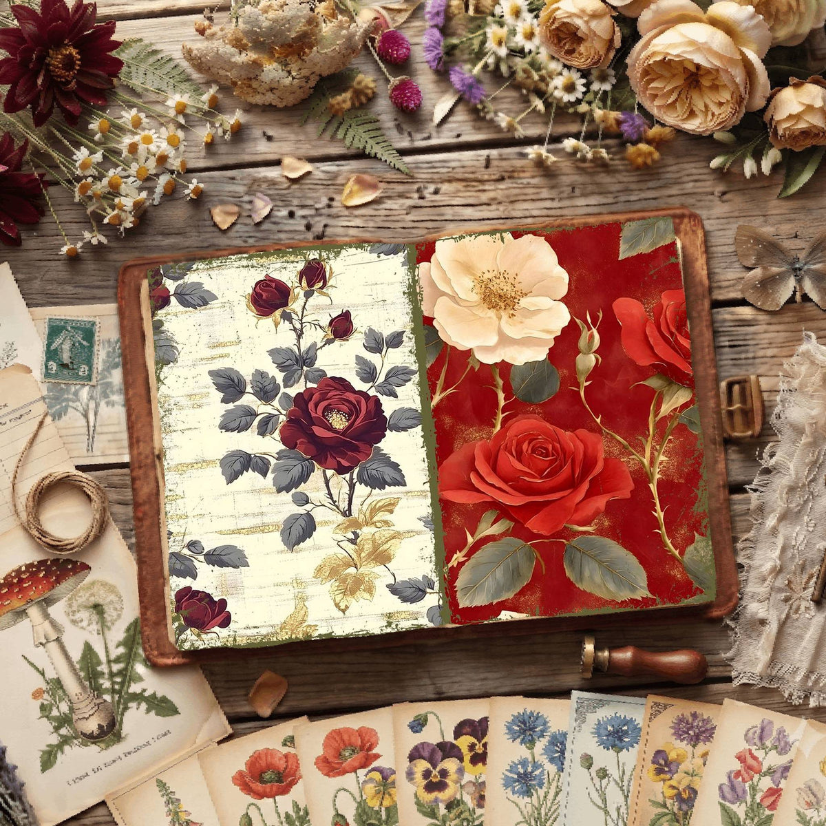 Floral Illustrations Digital Papers