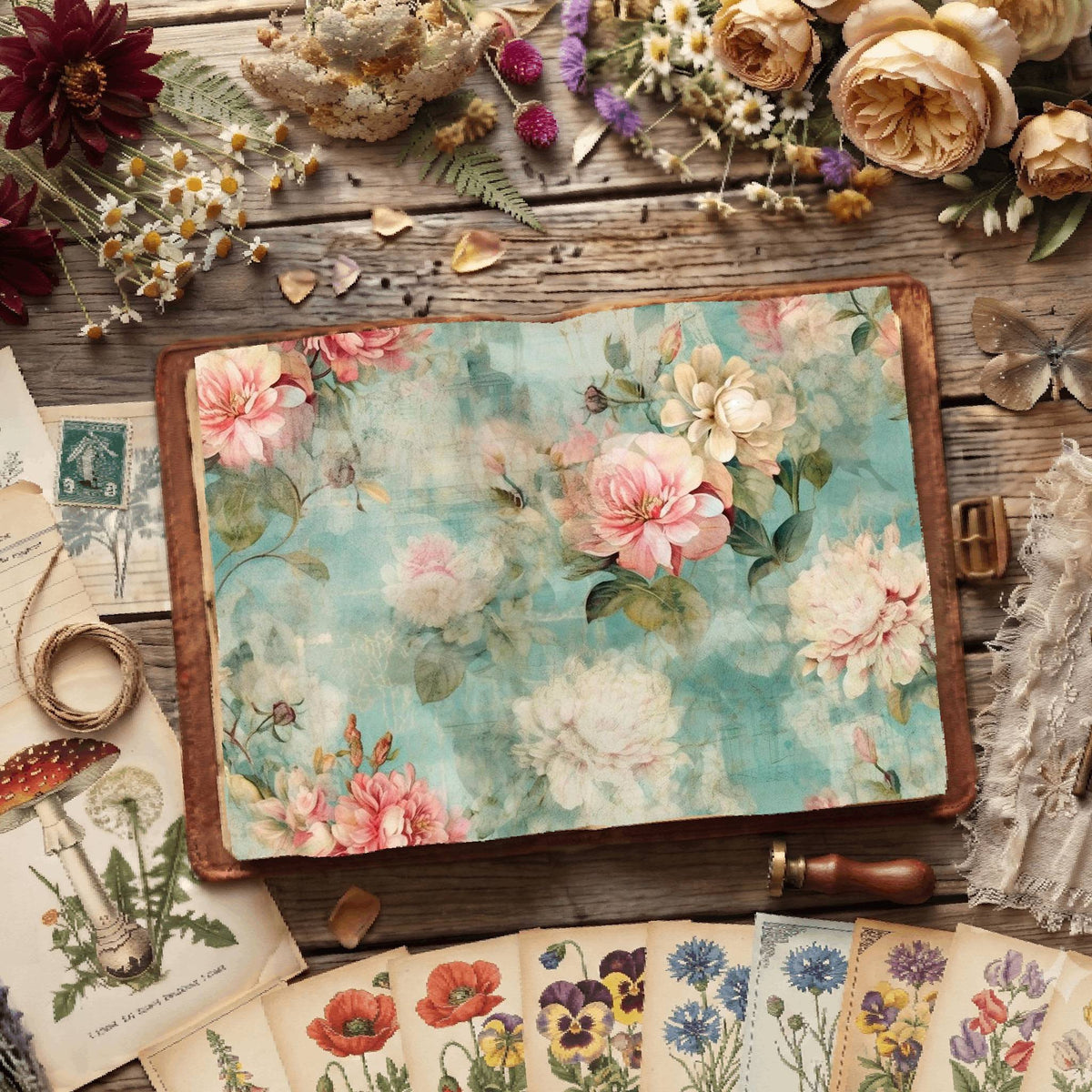 Floral Shabby Digital Papers