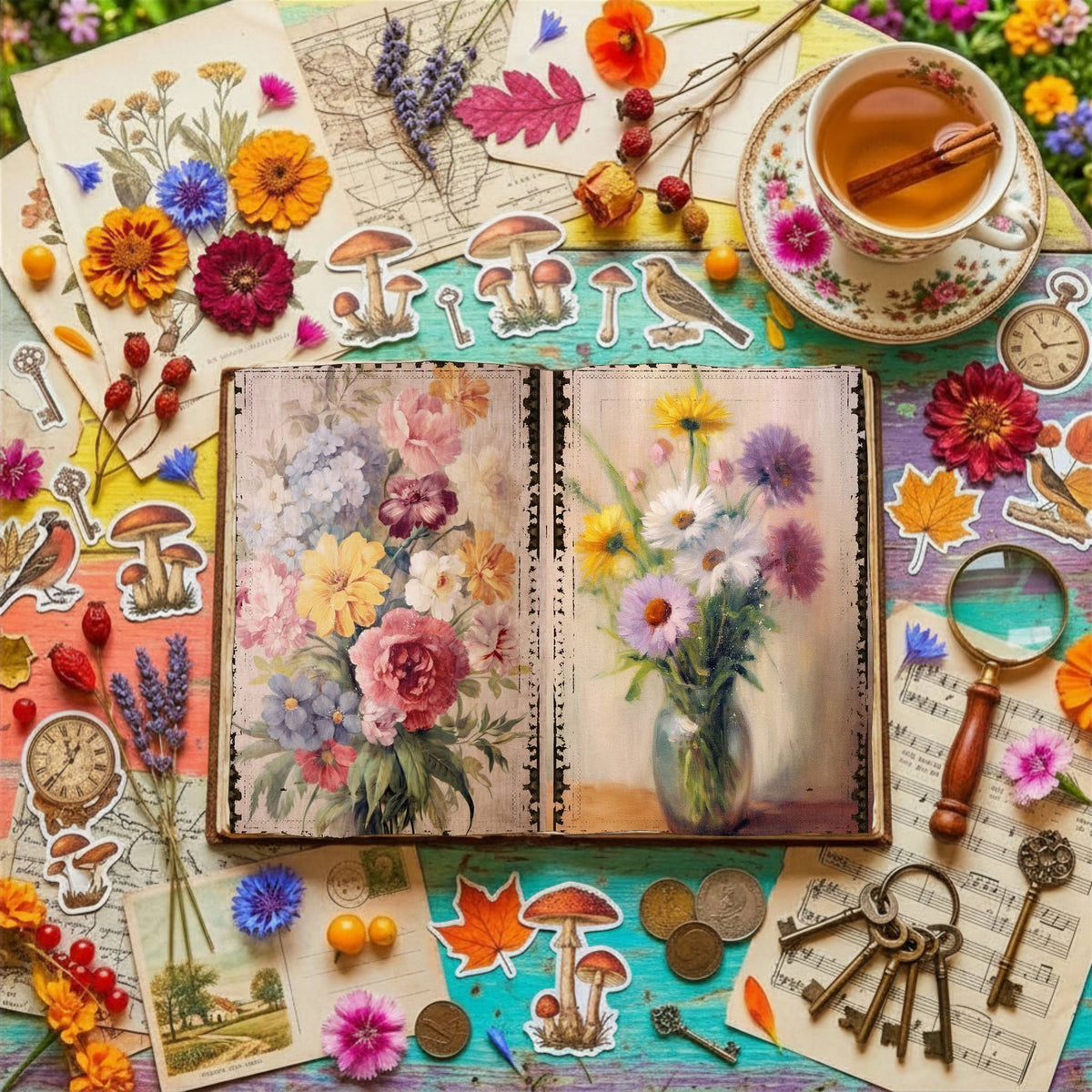 Flower Bunches Digital Papers