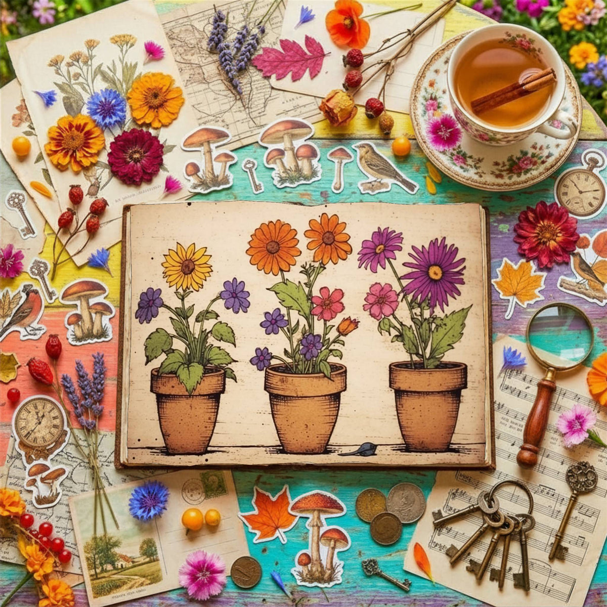 Flower Pots Digital Papers