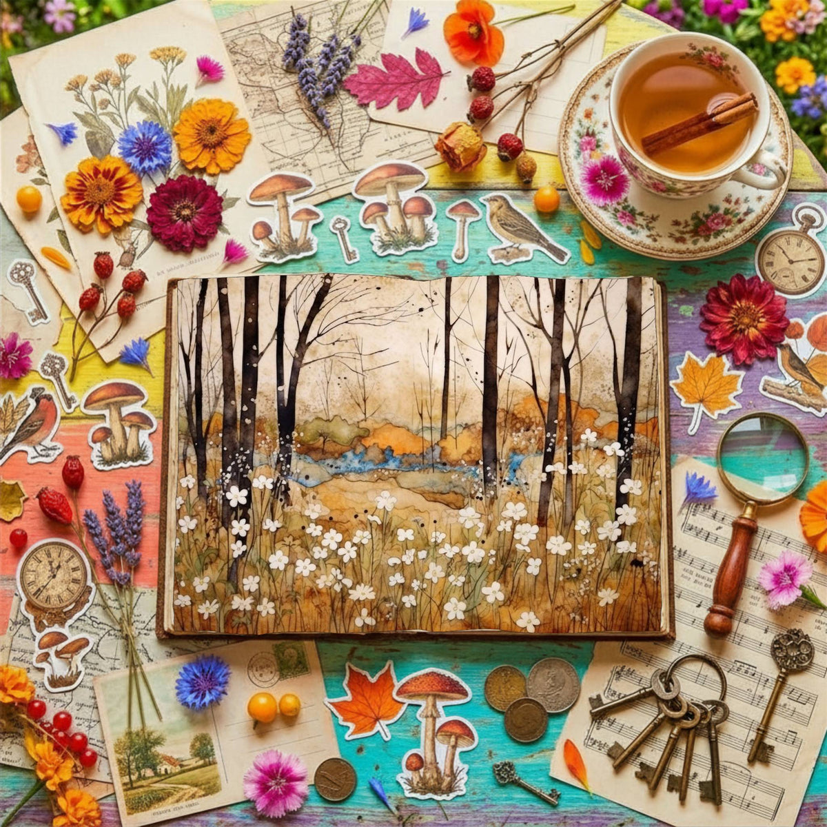 Flower Trail Digital Papers
