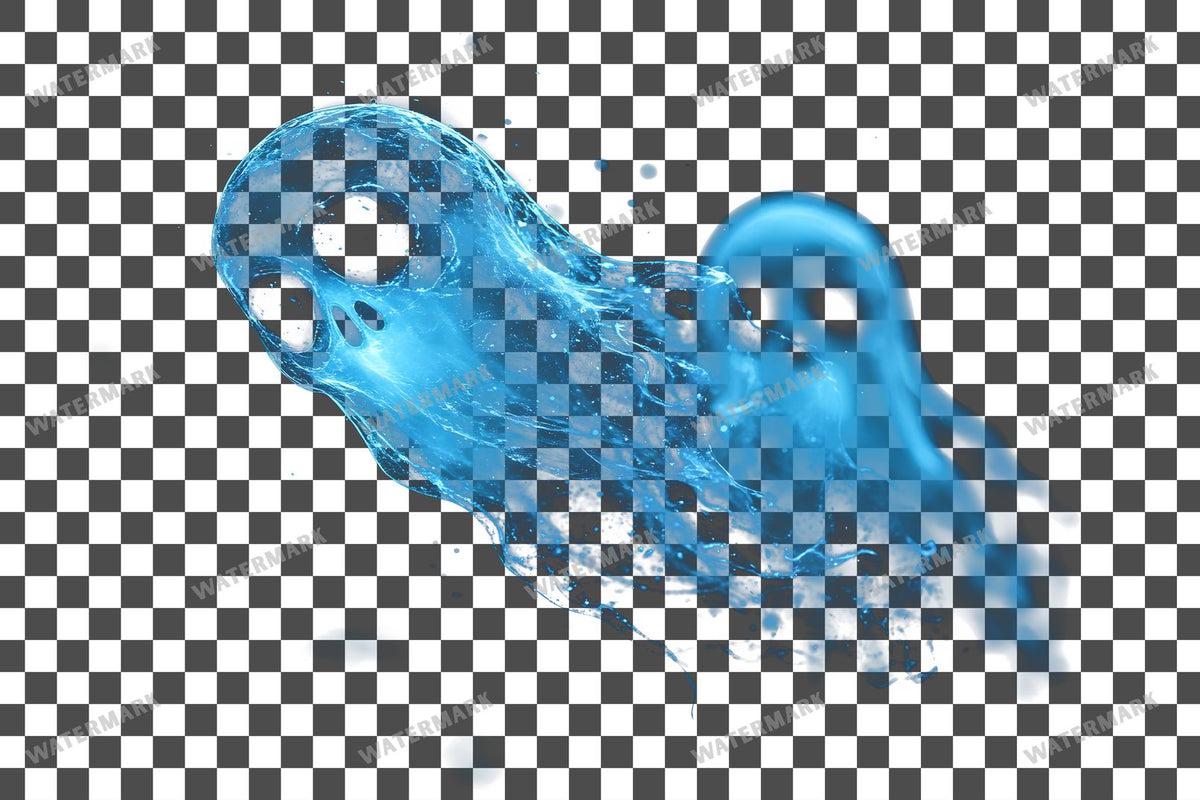 Ghostly Apparitions PNG overlay on a transparent checkered background, preview 12