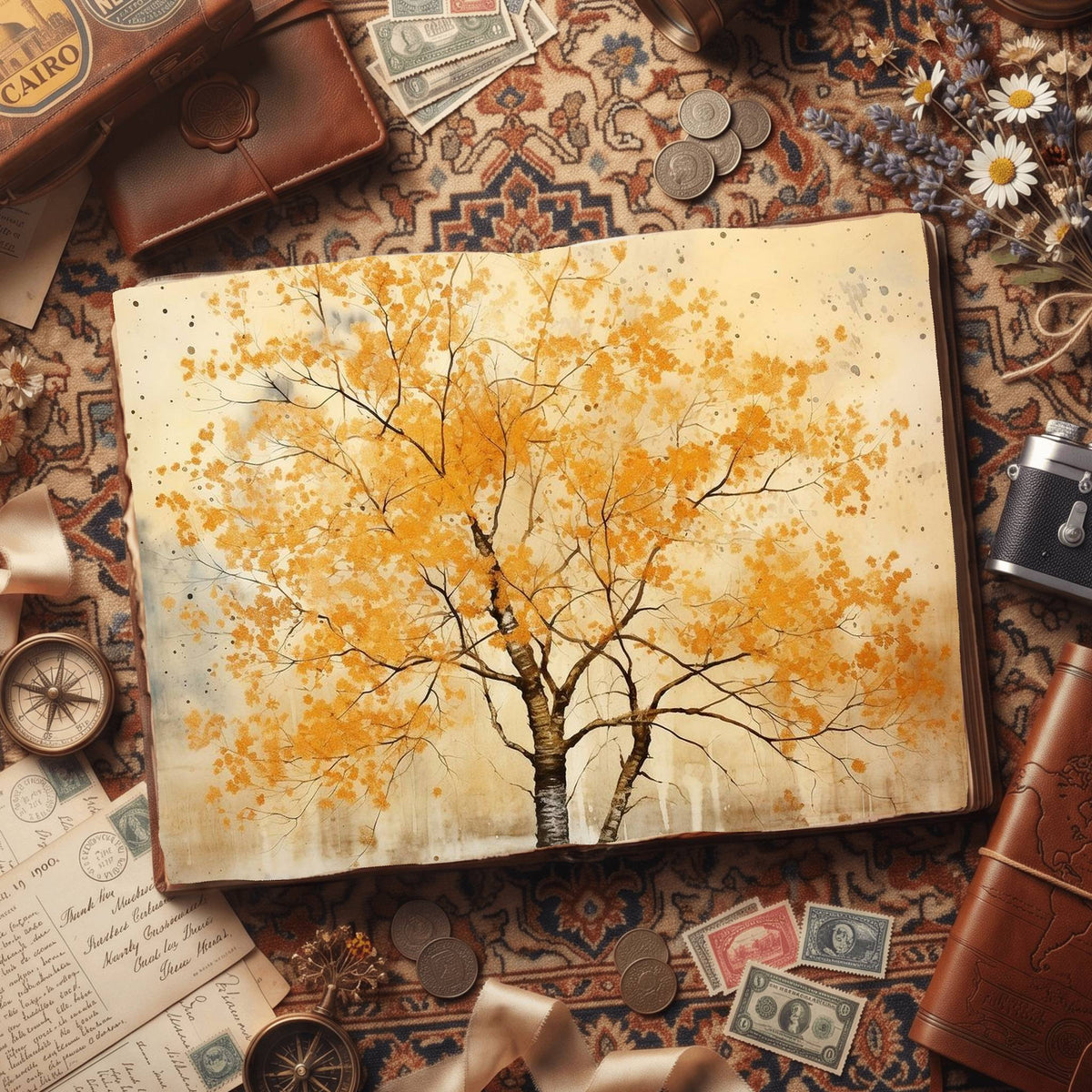 Gingko Trees Digital Papers