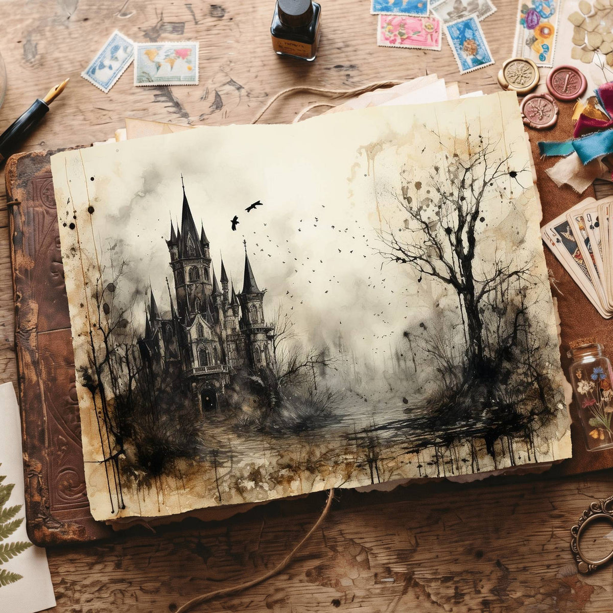 Gothic Castle Digital Papers