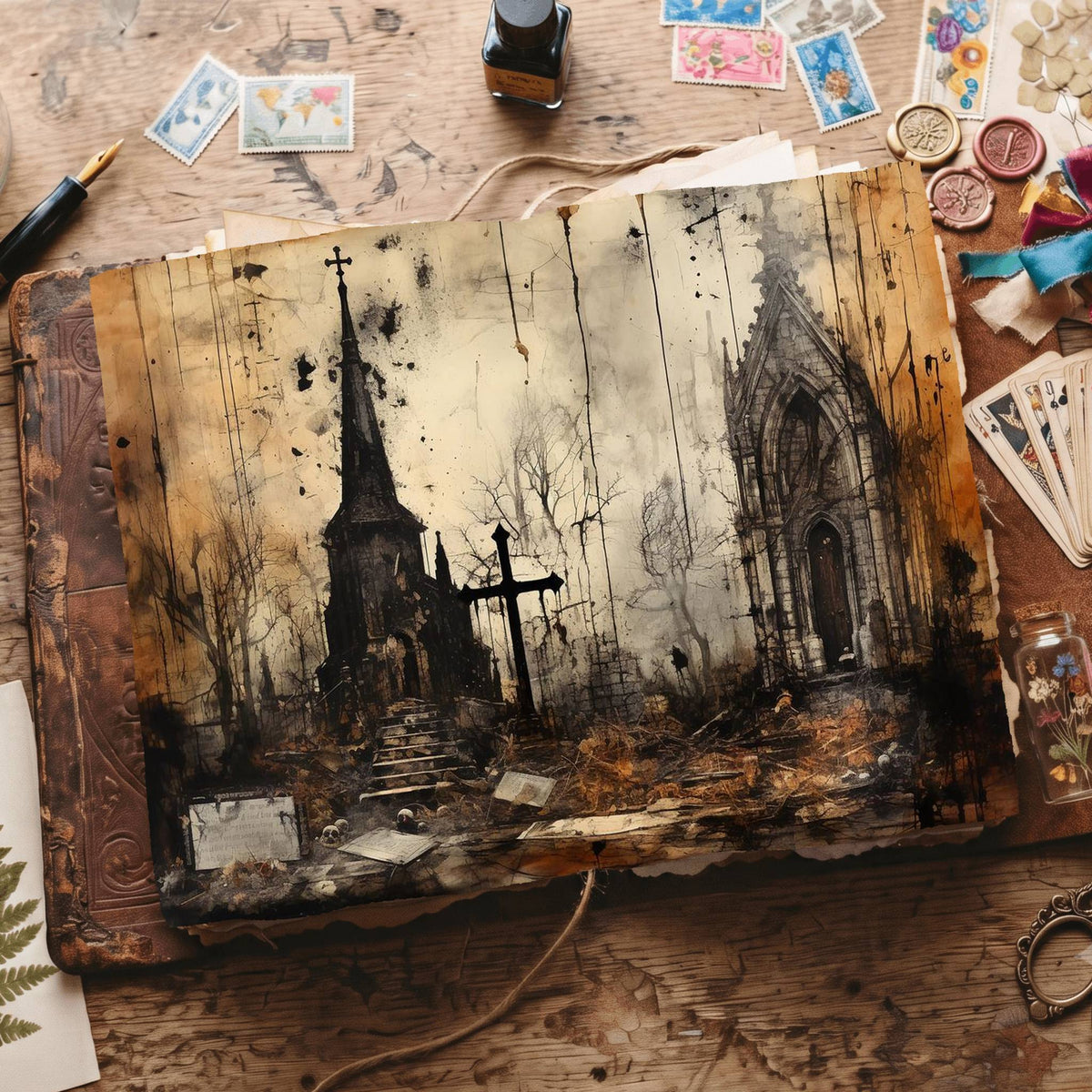 Gothic Cemetery Digital Papers