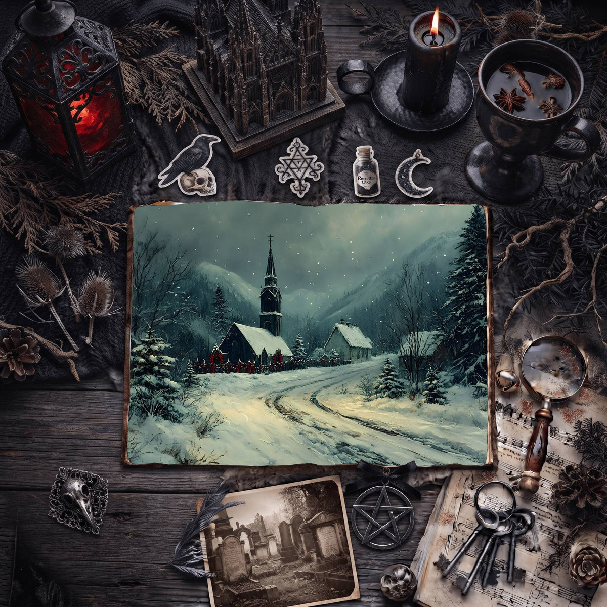 Gothic Christmas Digital Papers