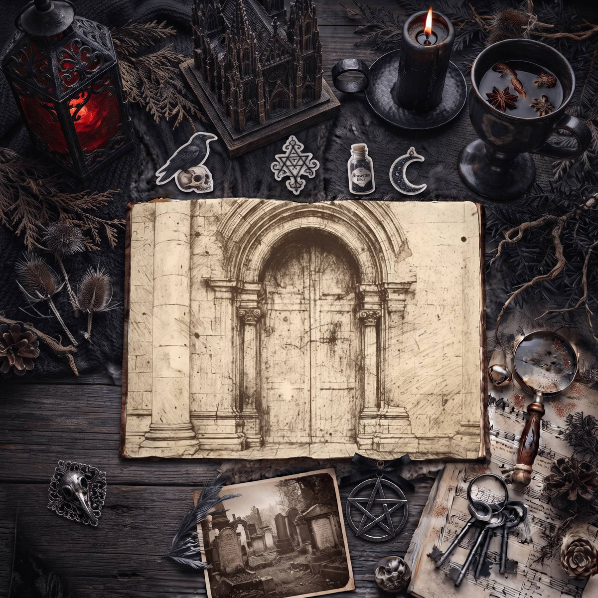 Gothic Doors Digital Papers