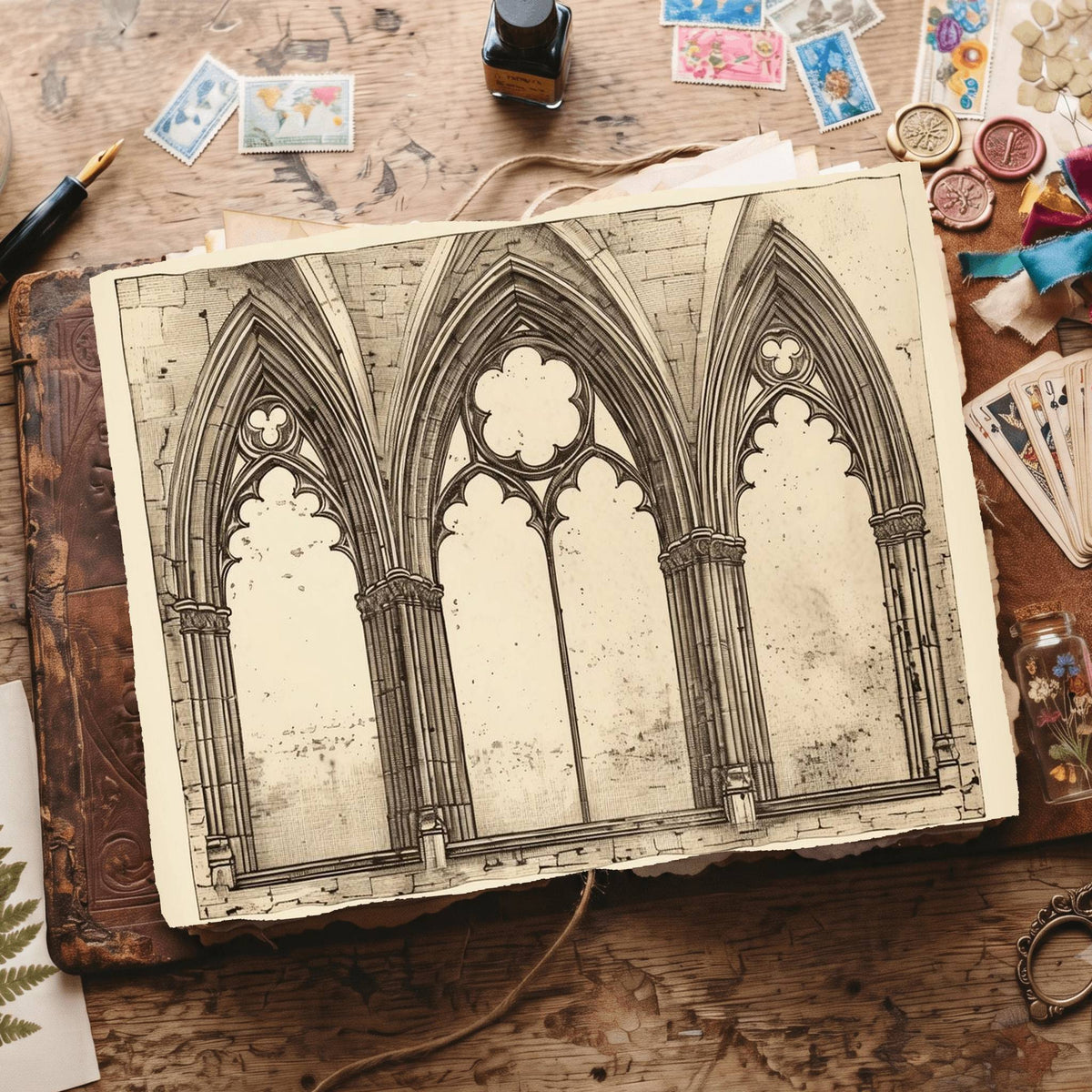 Gothic Windows Digital Papers