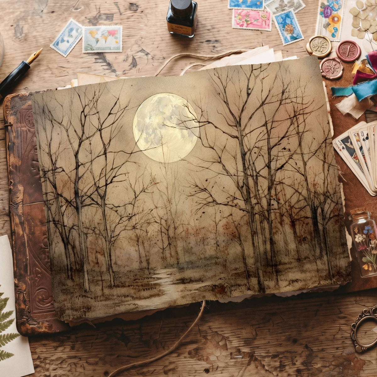 Halloween Moon Digital Papers