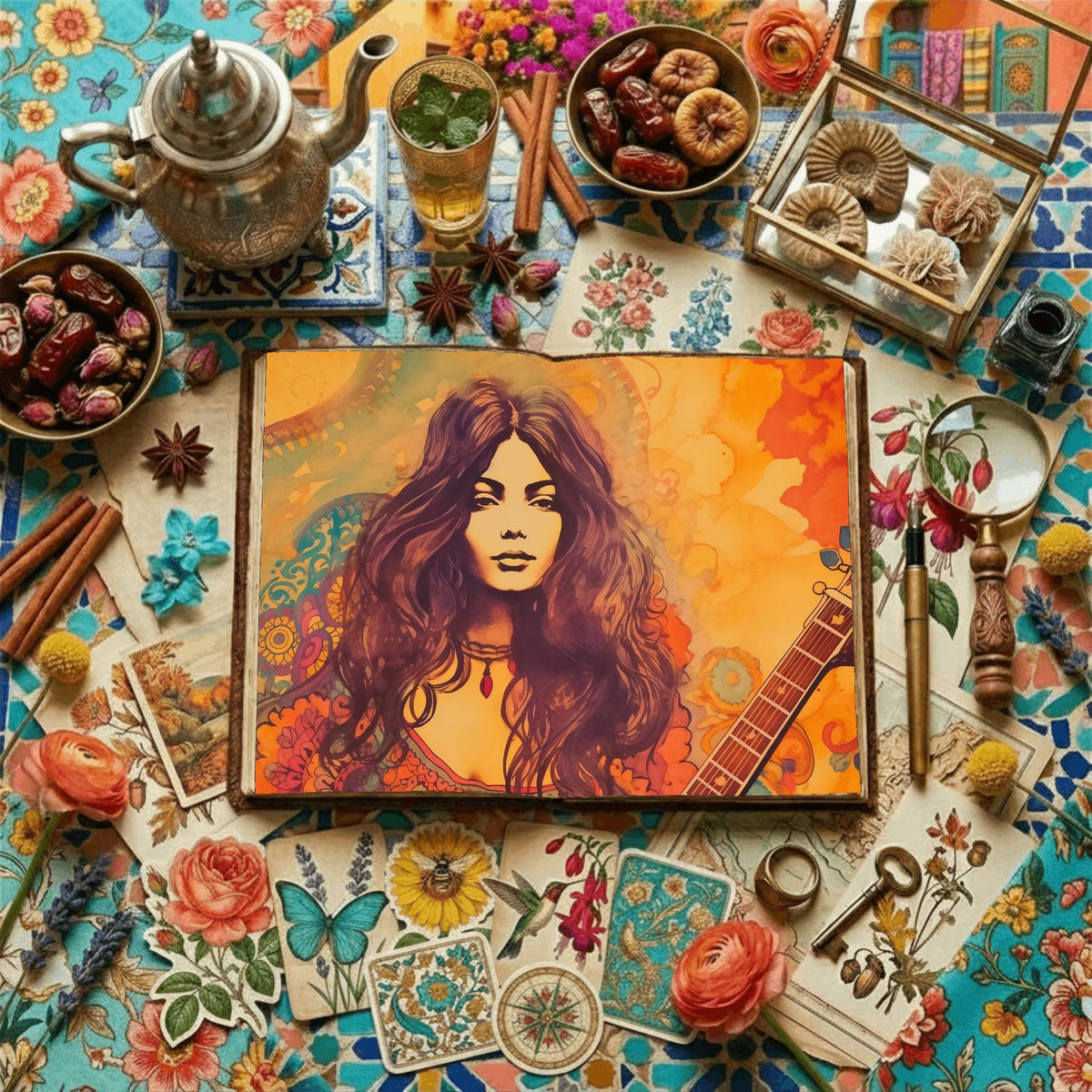 Hippie Woman Digital Papers