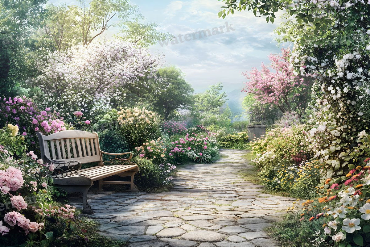 Intimate Garden Scene digital photo backdrop for photo editing, preview 11
