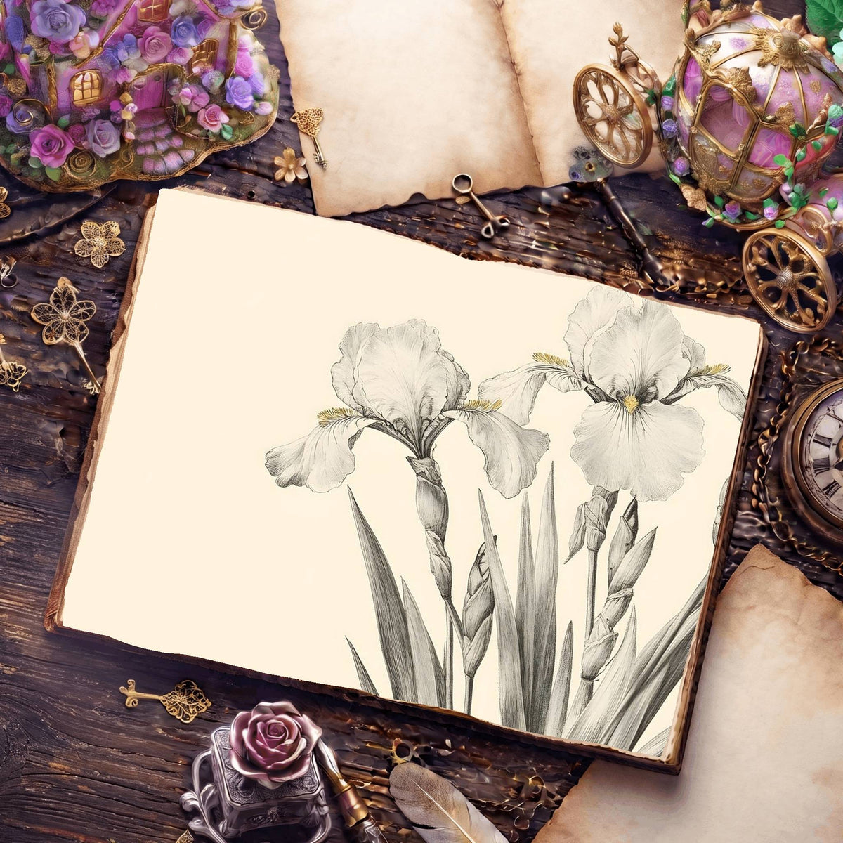 Irises Digital Papers