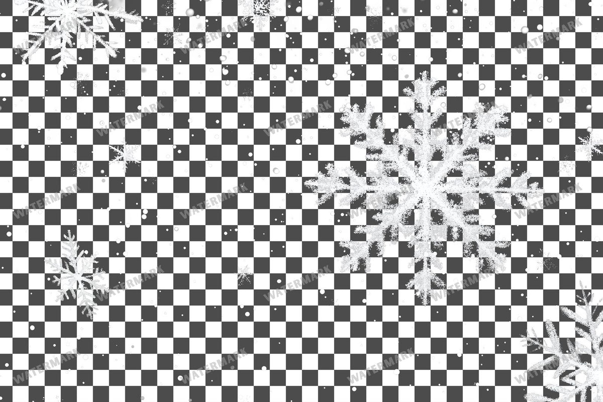 Large Snowflake Single Large Flake PNG overlay on a transparent checkered background, preview 12