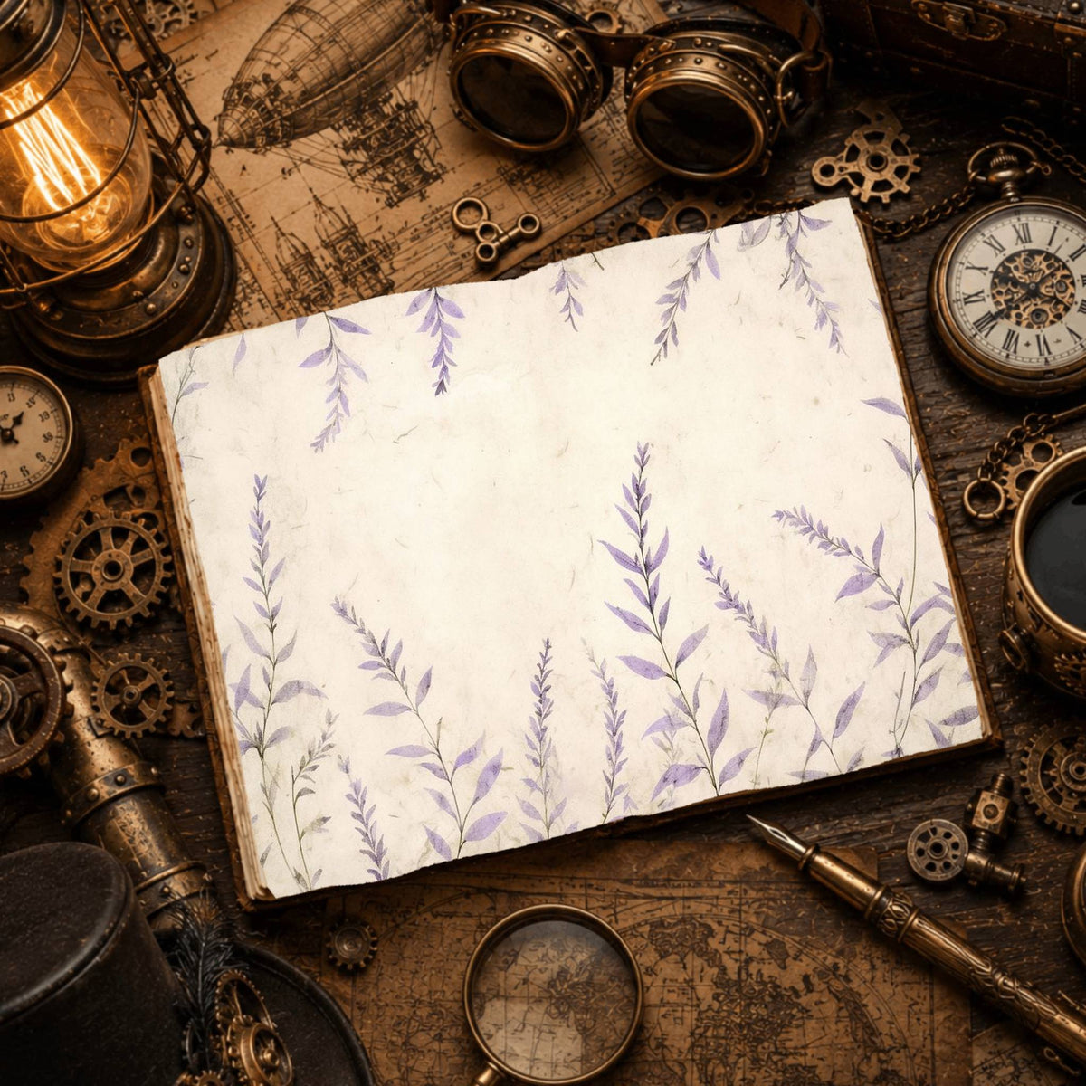 Lavender Leaves Digital Papers