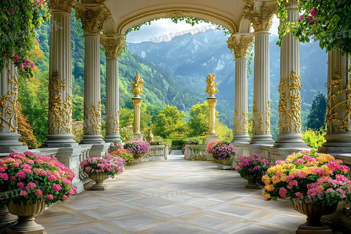 Lavish Baroque Garden digital photo backdrop for photo editing, preview 11