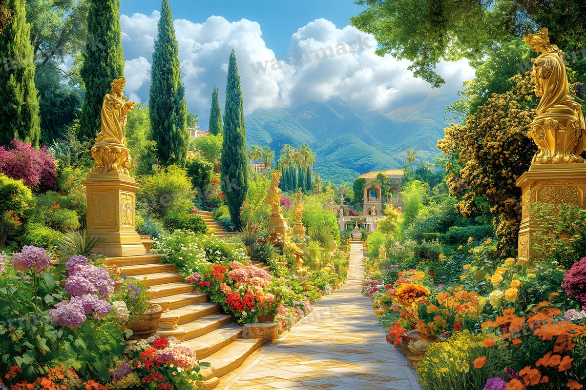 Lavish Baroque Garden digital photo backdrop for photo editing, preview 11