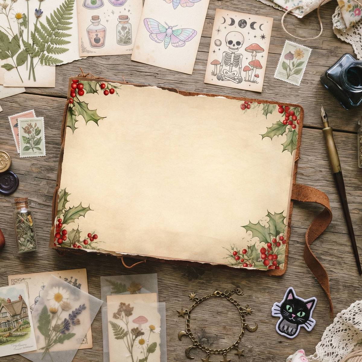 Misletoe Frame Digital Papers
