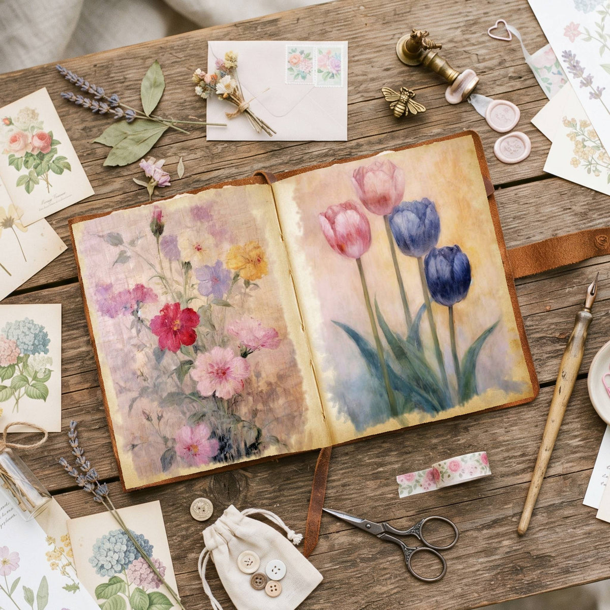 Mixed Flowers Digital Papers