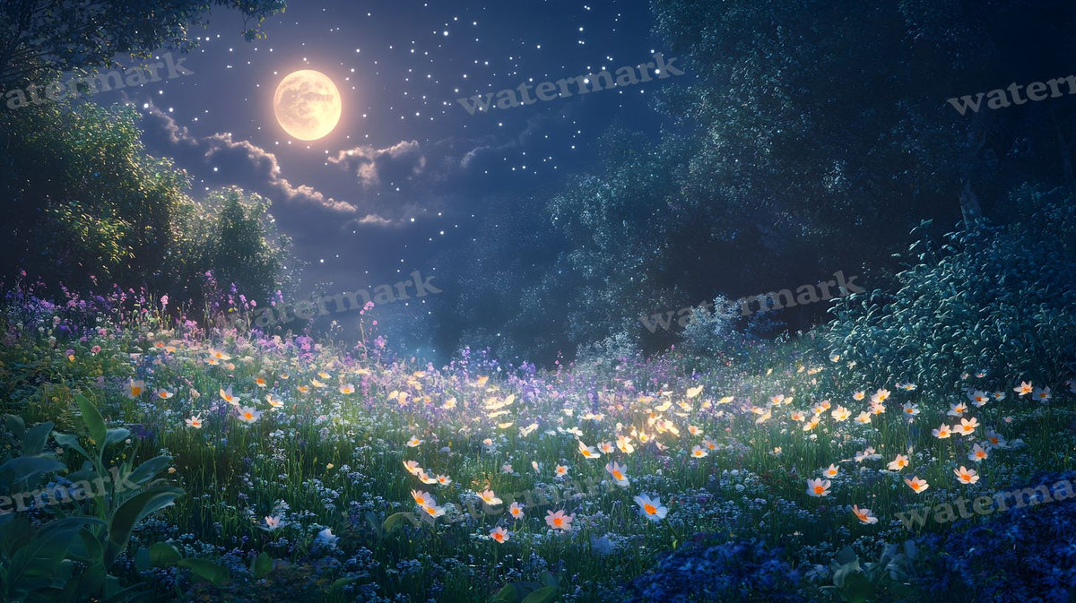 Moonlit Meadow Backdrop Images