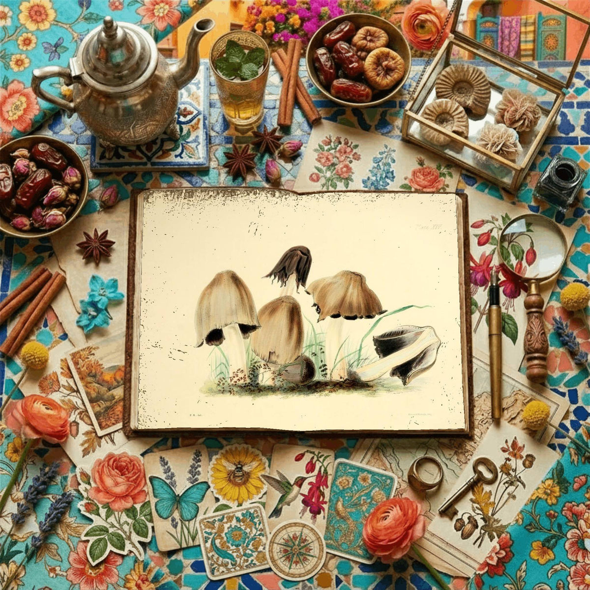 Mushroom Botanical Garden Digital Papers