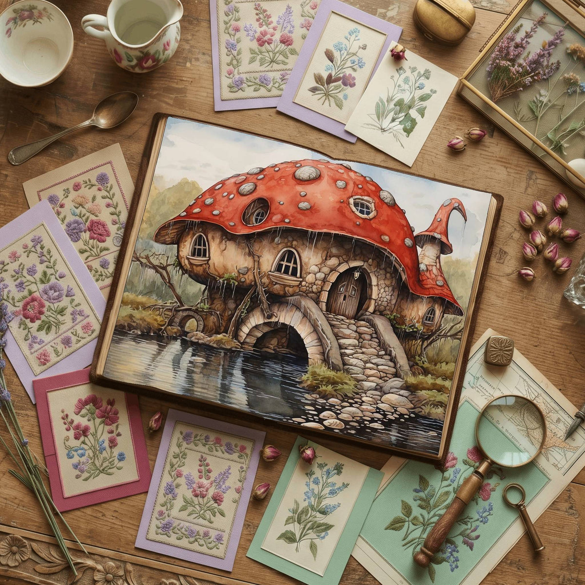 Mushroom Cottage Digital Papers