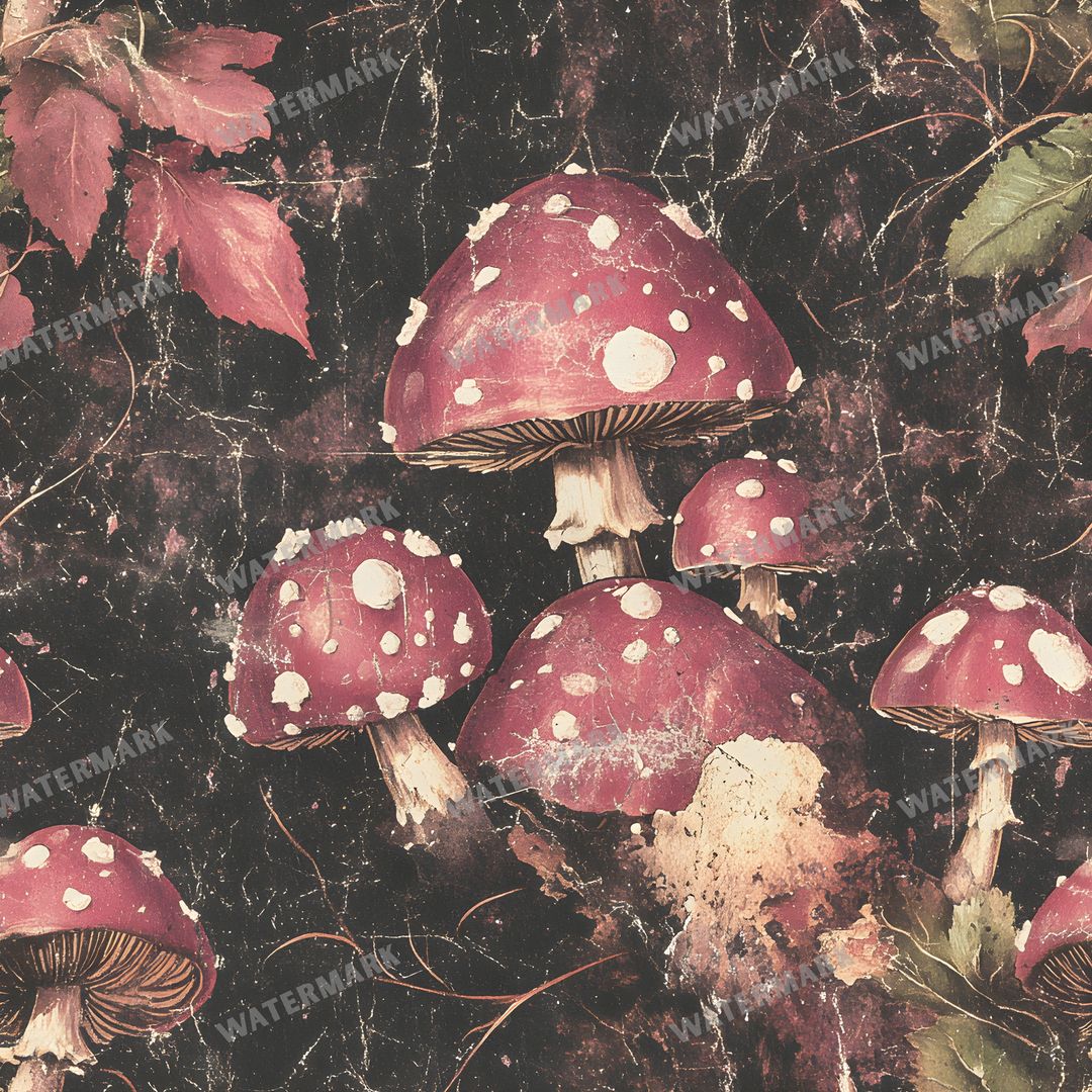 Mushrooms Seamless Pattern