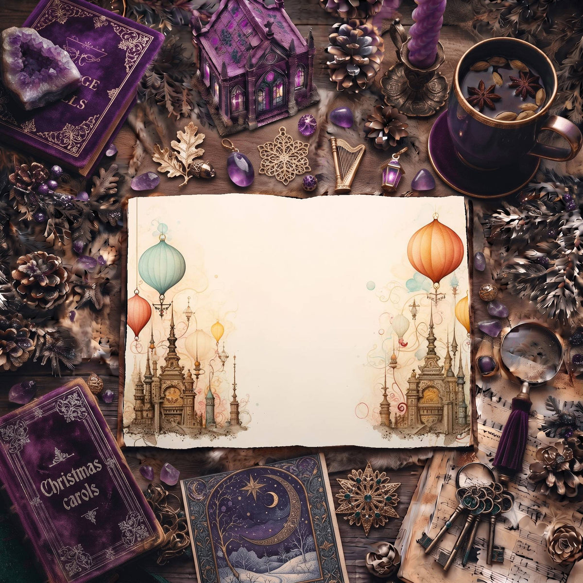 Pastel Christmas printable junk journal paper, page preview 12