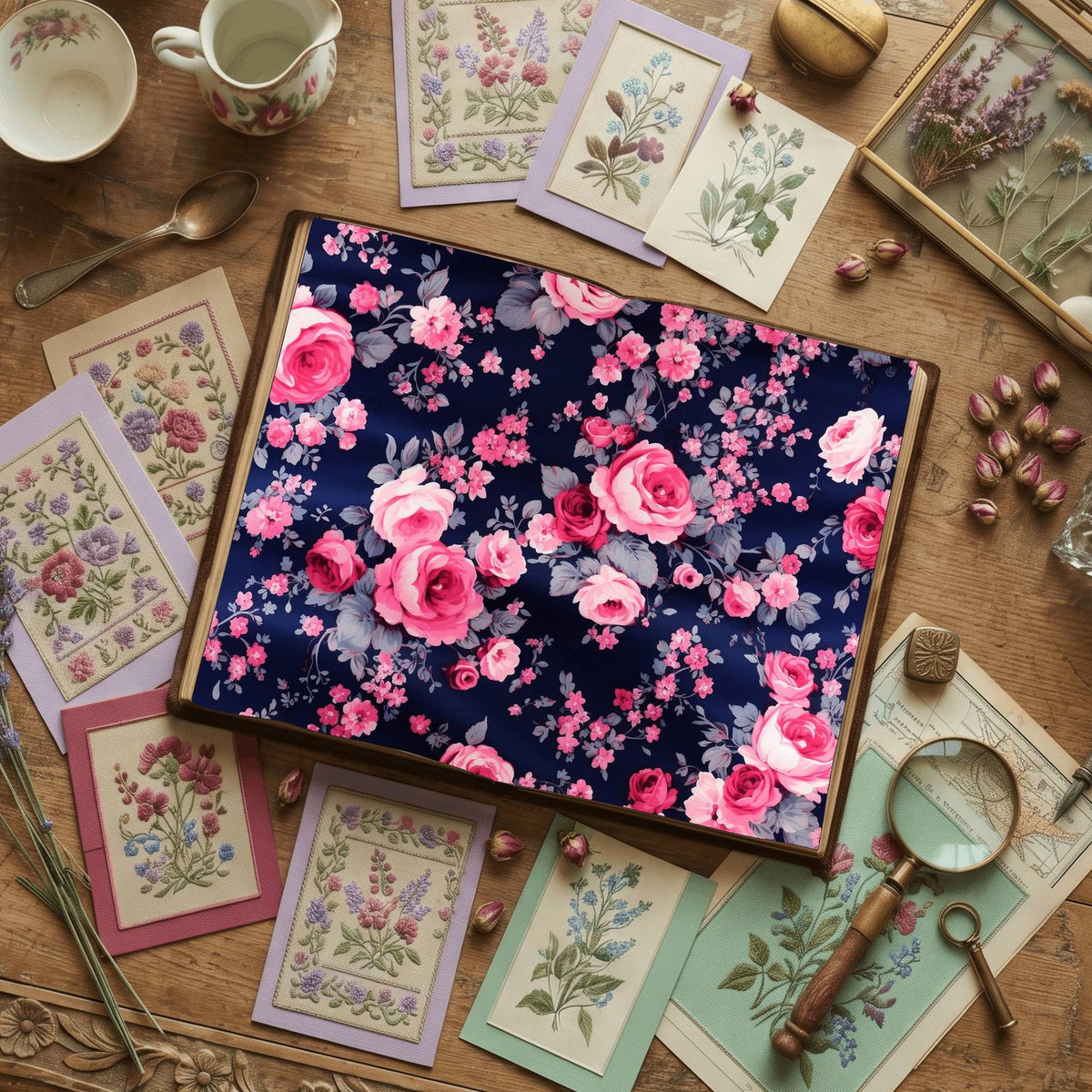 Pink Rose printable junk journal paper, page preview 12