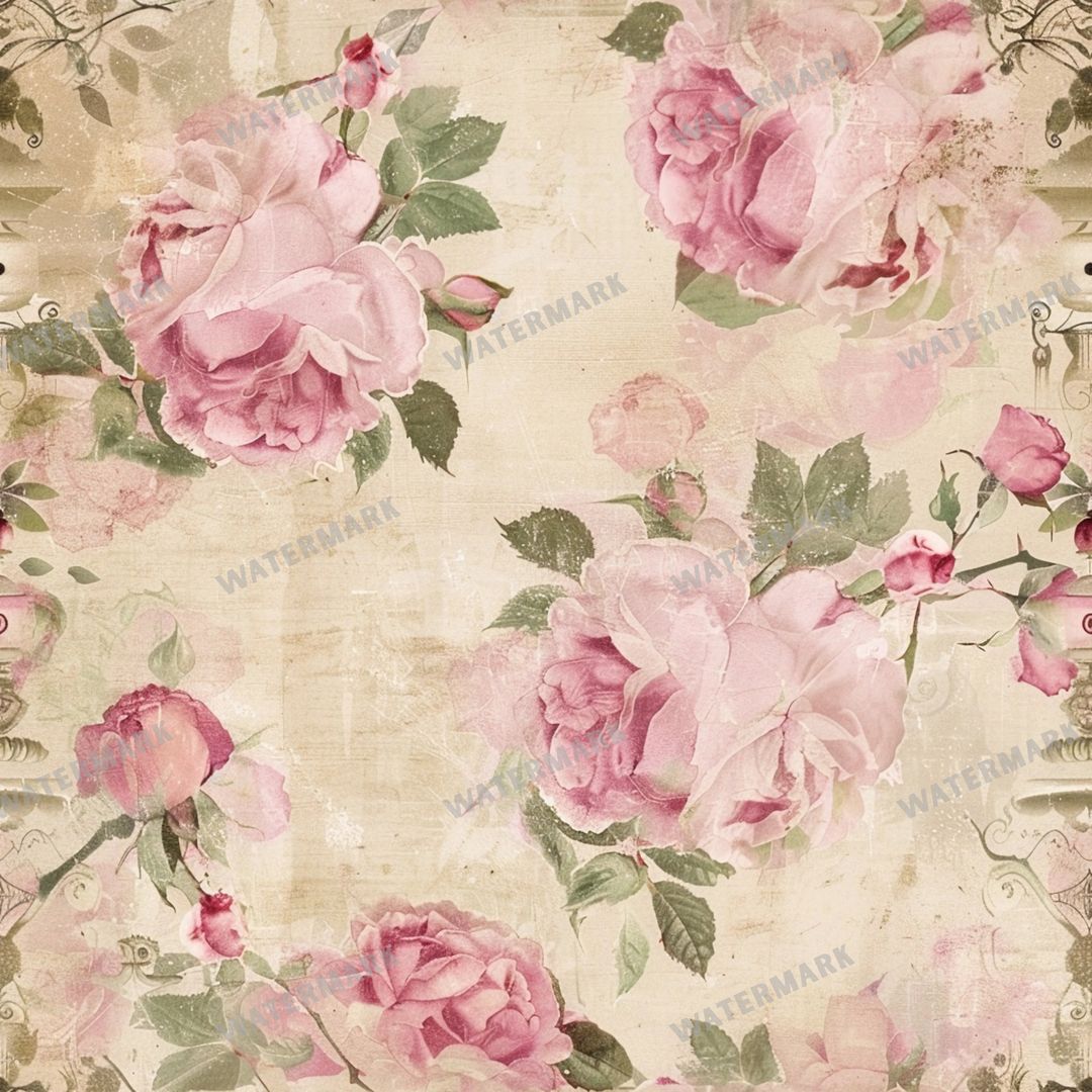Pink Roses Seamless Pattern