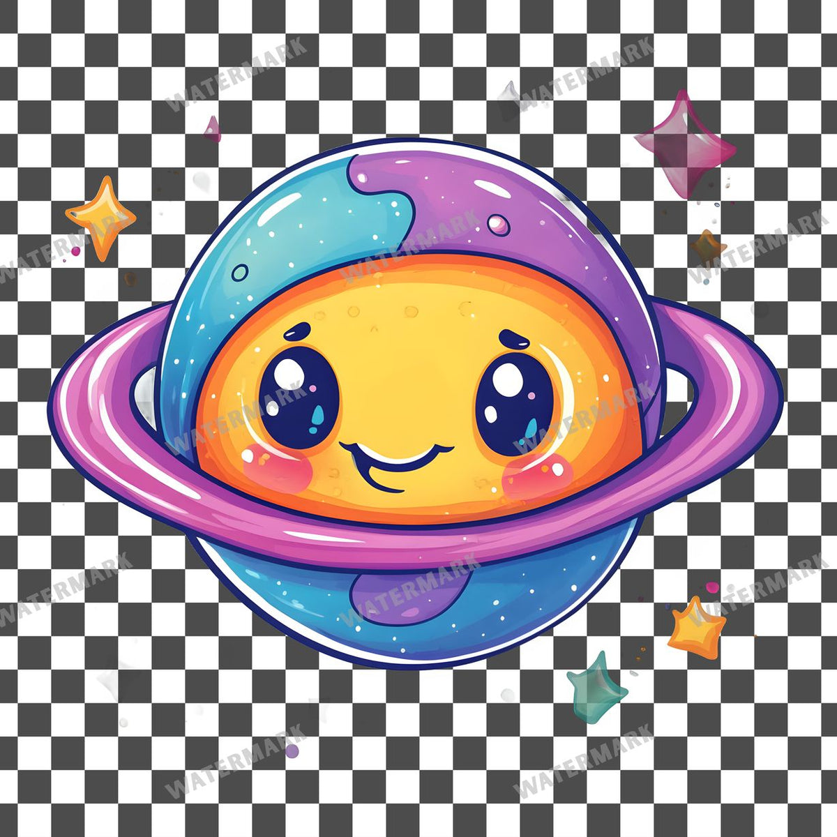 Planet Kawaii Style Clipart Pngs