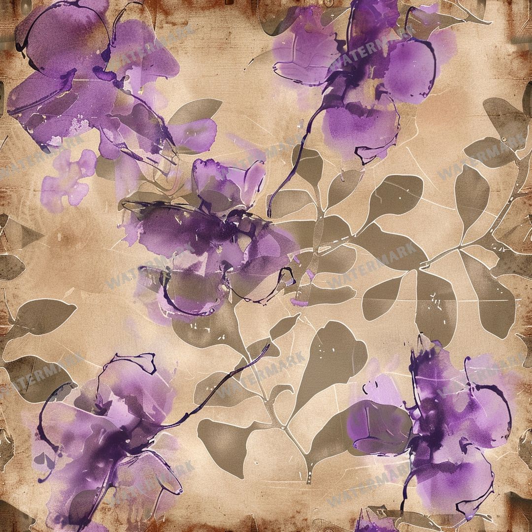Purple Flowers Seamless Pattern