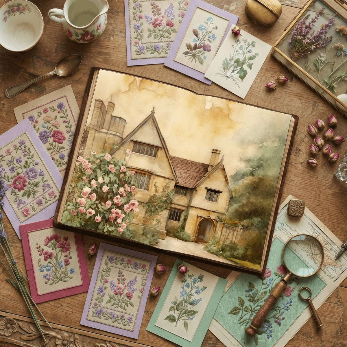 Rose Garden printable junk journal paper, page preview 12