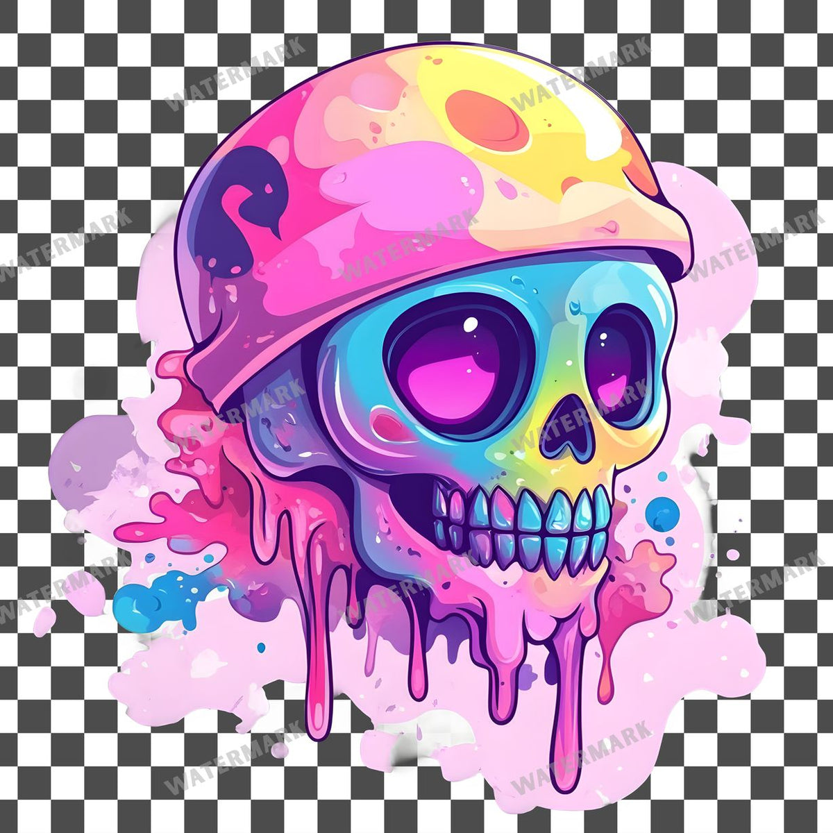 Skull Kawaii Style Clipart Pngs