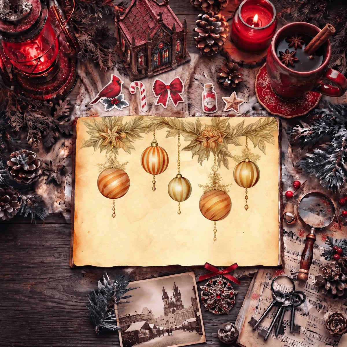 Striped Christmas Digital Papers