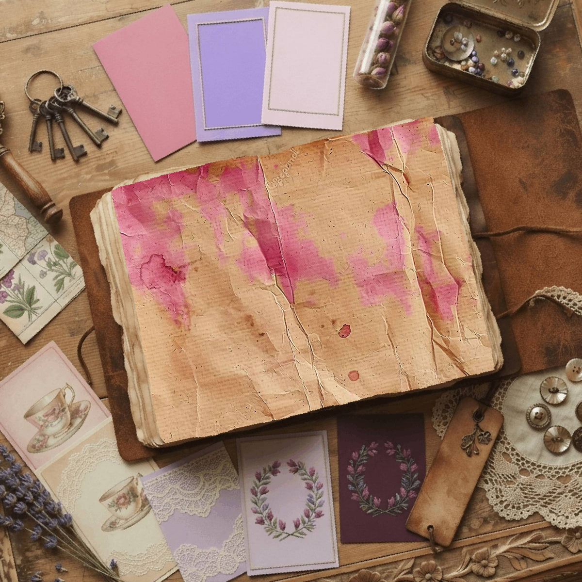Tea printable junk journal paper, page preview 12